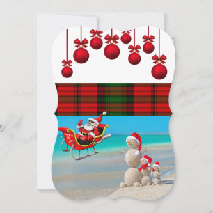 Christmas Holiday Flat Greeting Card, Snowman Card