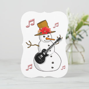 Christmas Holiday Flat Greeting Card, Snowman Card