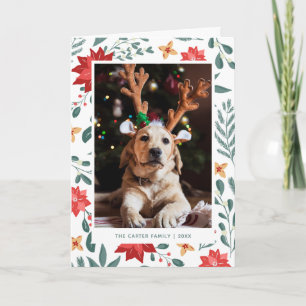Christmas Holiday Floral   Holiday Photo Card