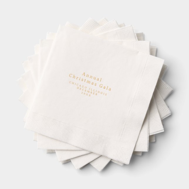 Christmas Holiday Foil Stamped Napkins (Insitu (Stacked))