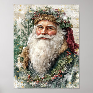 christmas holiday folk santa believe poster