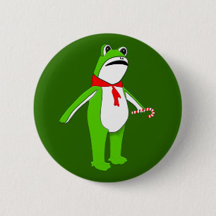 Christmas Holiday Frog 6 Cm Round Badge