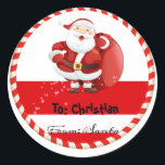 Christmas Holiday From Santa To Classic Round Sticker<br><div class="desc">Christmas Holiday From Santa To stickers</div>