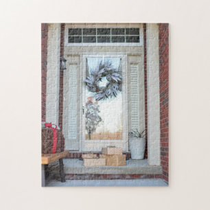 Christmas Holiday Front Door Jigsaw Puzzle