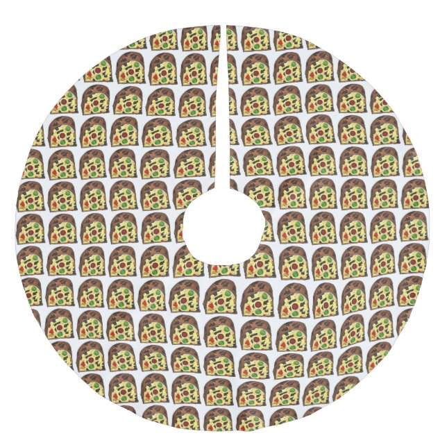 Christmas Holiday Fruit Cake Slice Fruitcake Brushed Polyester Tree Skirt (Front)