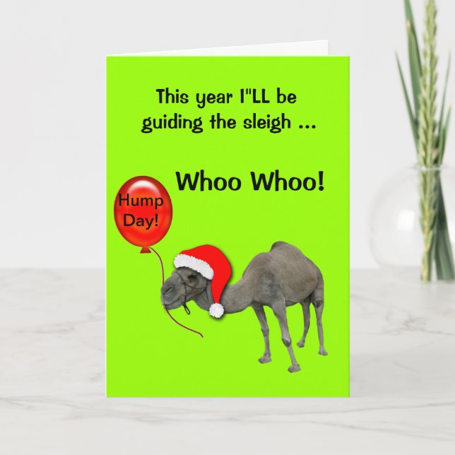 Christmas Holiday Funny  Camel Humpday Cards (Front)