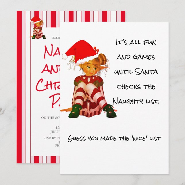 Christmas Holiday Funny Quote Elf Party Invitation (Front/Back)