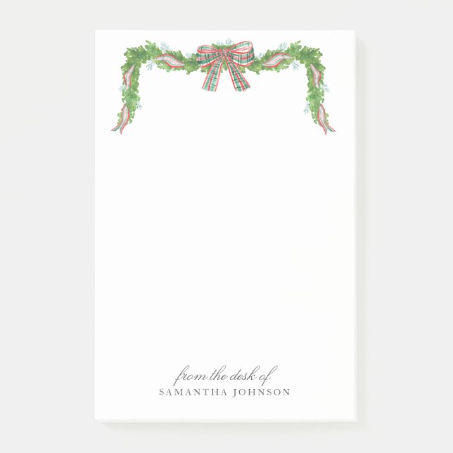 Christmas Holiday Garland Bow From The Desk Of Post-it Notes (Front)