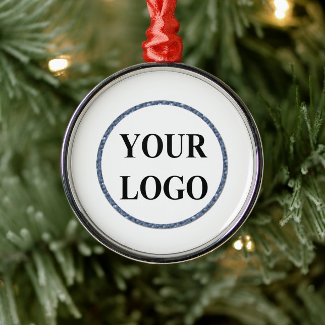 Christmas Holiday Gift ADD YOUR LOGO Merry Xmas Metal Ornament (Tree)