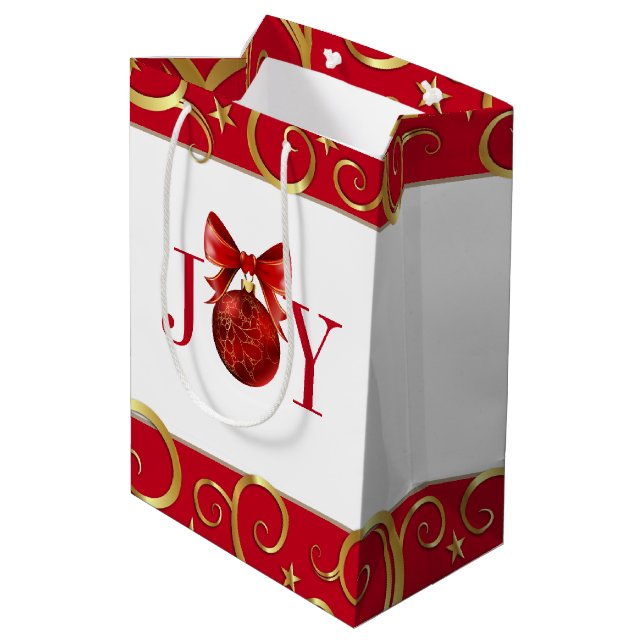 Christmas Holiday Gift Bag JOY Ornament (Back Angled)