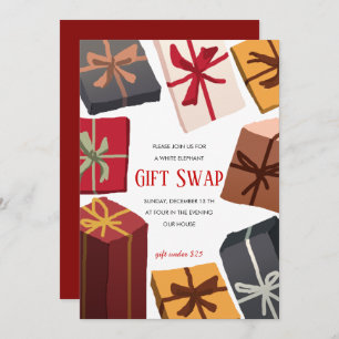 Christmas Holiday Gift Exchange Swap Invitation