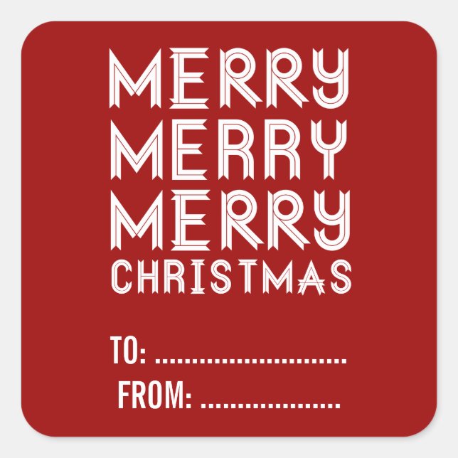 CHRISTMAS HOLIDAY GIFT LABELS RED (Front)