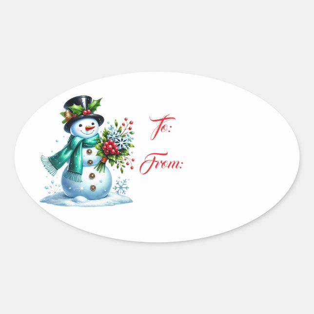 Christmas Holiday Gift Tag Sticker (Front)