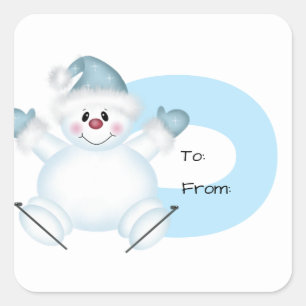 Christmas Holiday Gift Tag Stickers-Snowman
