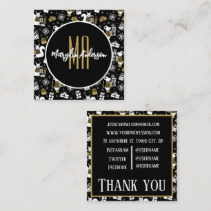 CHRISTMAS HOLIDAY GIFTS CUSTOM MONOGRAM SQUARE BUSINESS CARD