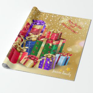 Christmas Holiday Gifts with Your Wishes, Personal Wrapping Paper