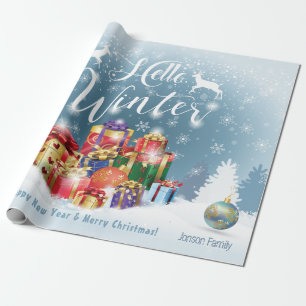 Christmas Holiday Gifts with Your Wishes, Personal Wrapping Paper