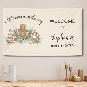 Christmas Holiday Gingerbread Baby Shower Banner