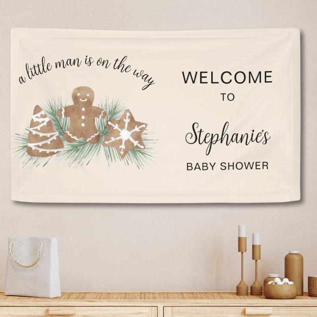 Christmas Holiday Gingerbread Baby Shower Banner (Creator Uploaded)