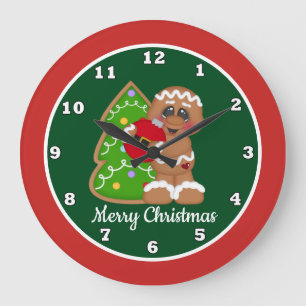 Christmas Holiday gingerbread decorating clock
