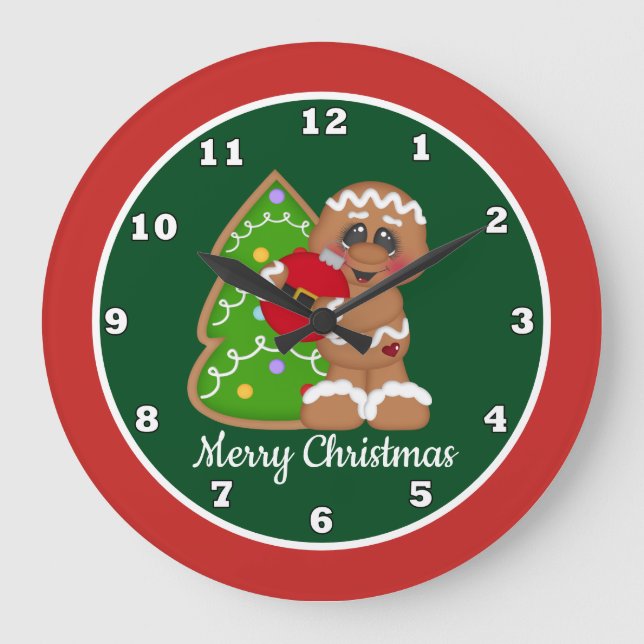 Christmas Holiday gingerbread decorating clock (Front)