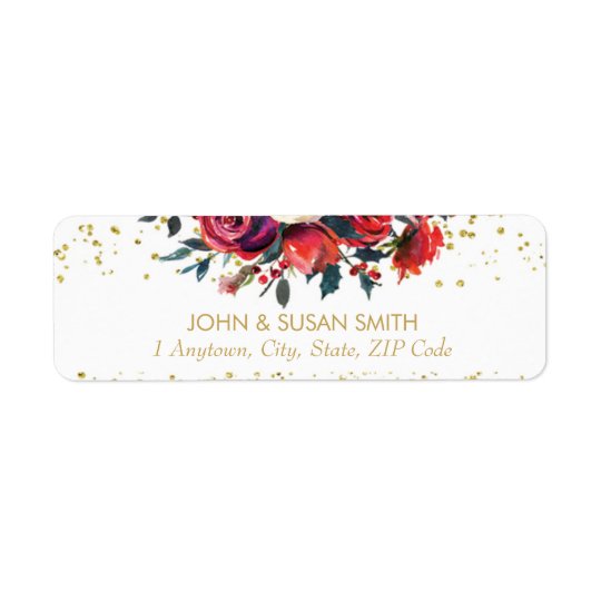 Christmas holiday glitter return address labels