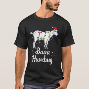 Christmas Holiday Goat Santa Lights Xmas Pajama Ba T-Shirt