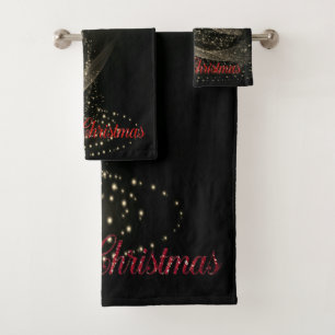 Christmas Holiday- Gold  Christmas Tree Bath Towel Set