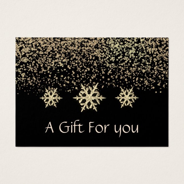 Christmas/holiday gold confetti gift certificate (Front)