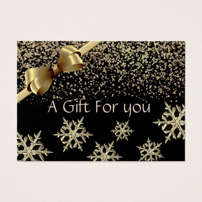 Christmas/holiday gold confetti gift certificate (Front)
