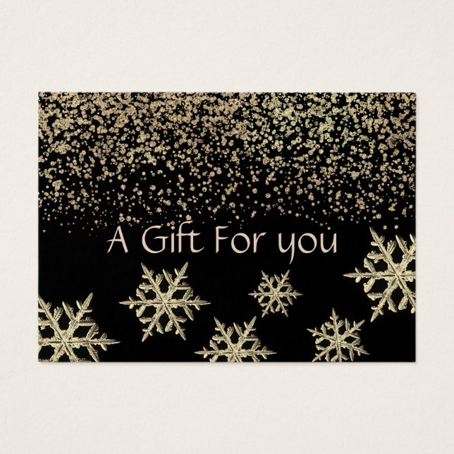 Christmas/holiday gold confetti gift certificate (Front)