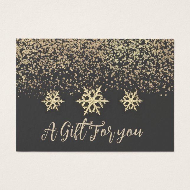 Christmas/holiday gold confetti gift certificate (Front)