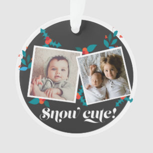 Christmas Holiday Grand Kids Cute Photo Ceramic Ornament