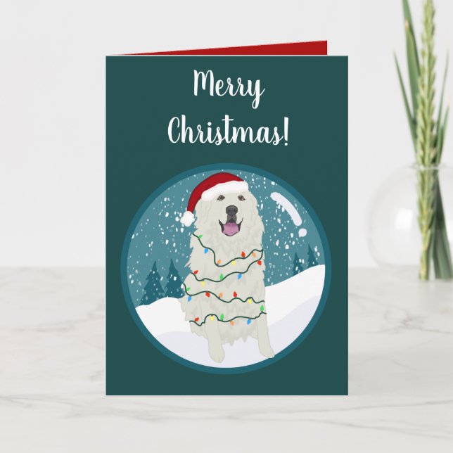 Christmas Holiday Great Pyrenees  Card (Front)