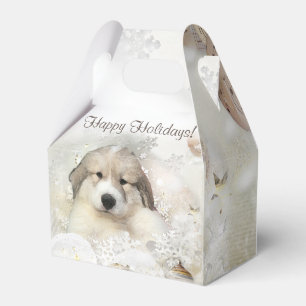 Christmas Holiday Great Pyrenees Pup Watercolor Favour Box