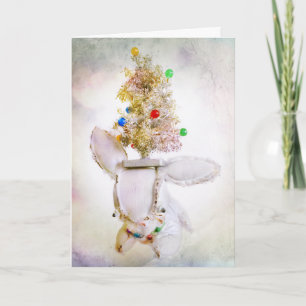 Christmas Holiday Greeting Card with Aldo a rabbit