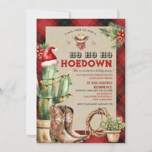 Christmas Holiday Hoedown Cowboy Western  Invitation
