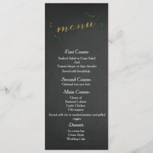Christmas Holiday Holly Chalkboard Wedding Menu