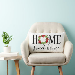 Christmas Holiday Home Sweet Home Lumbar Cushion