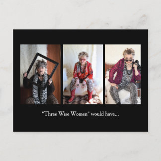 Christmas holiday humour with 3 wise women postcard