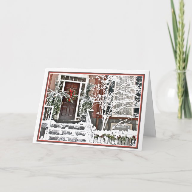 Christmas holiday in Beacon Hill: Boston MA Card (Front)