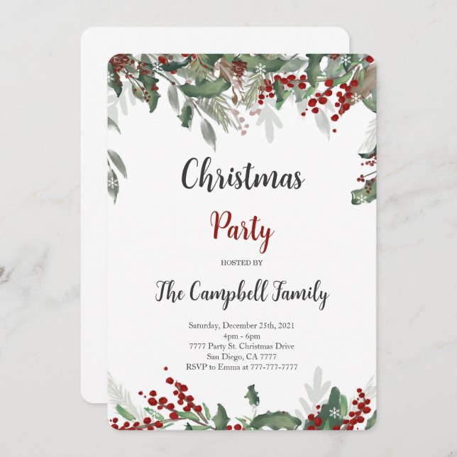 Christmas Holiday Invitation (Front/Back)