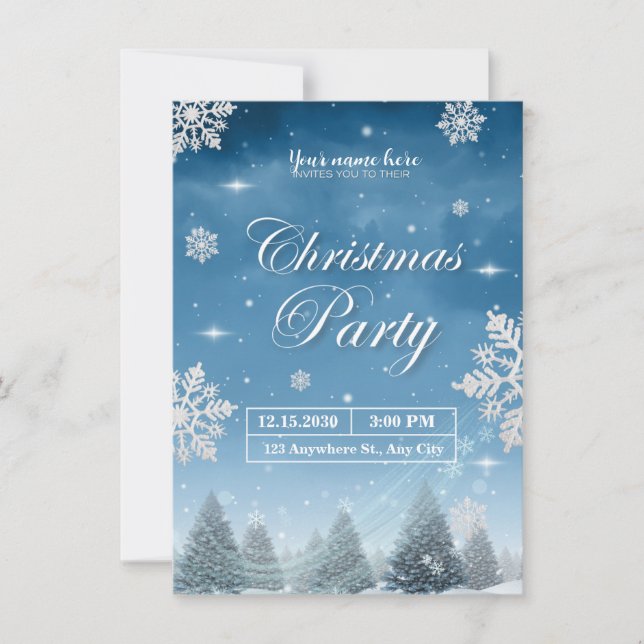 Christmas holiday invitations, Xmas invitations (Front)