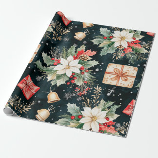 Christmas Holiday Ivy & Florals Wrapping Paper
