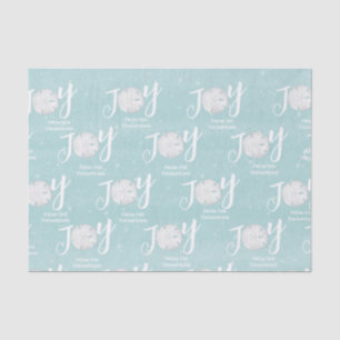 Christmas Holiday Joy Beach Turquoise Coastal Tissue Paper