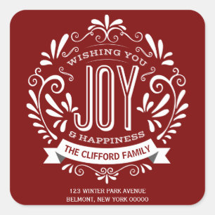CHRISTMAS HOLIDAY JOY CHALKBOARD ADDRESS STICKERS