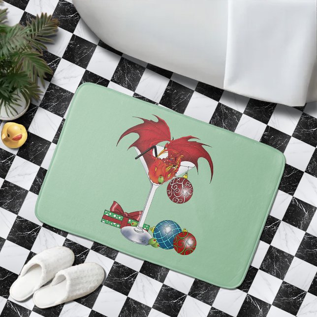 Christmas Holiday Joy Dragon Bath Mat (Creator Uploaded)