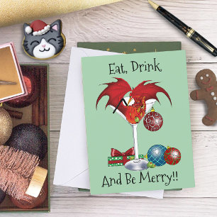 Christmas Holiday Joy Dragon Card