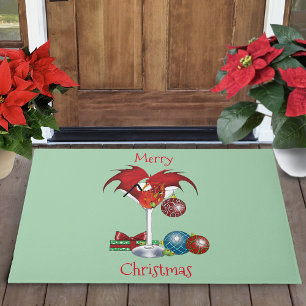 Christmas Holiday Joy Dragon Doormat