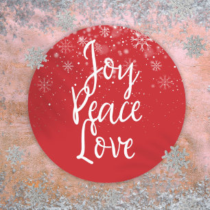 Christmas Holiday Joy Peace Love Classic Round Sticker
